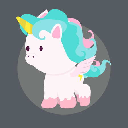 mini cute unicorn vectorのイラスト素材