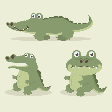 Cute crocodile walking cartoon vectorのイラスト素材