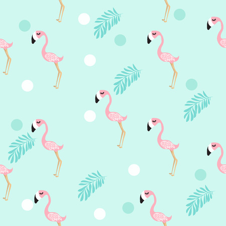 cute flamingo vector patternのイラスト素材