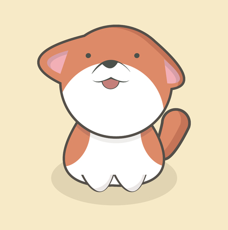 Cute Dog flat vectorのイラスト素材