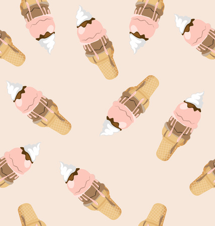 Delicious ice cream patternのイラスト素材