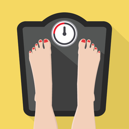 Feet on Weight Scale vectorのイラスト素材