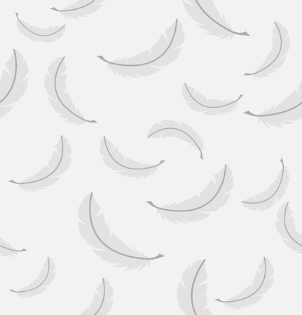 Abstract  seamless White feathers patternのイラスト素材