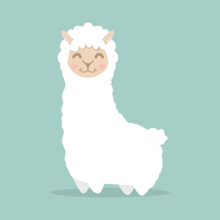 llama alpaca  fluffy vectorのイラスト素材