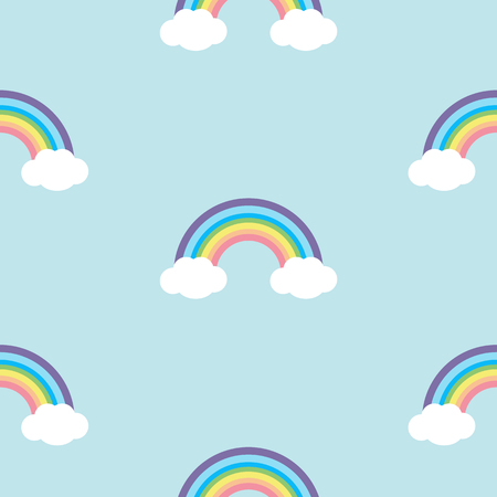Pastel rainbow seamless patternのイラスト素材