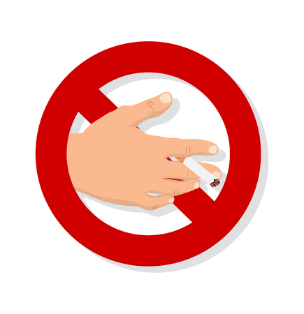 hand with Cigarette No Smoking Signのイラスト素材