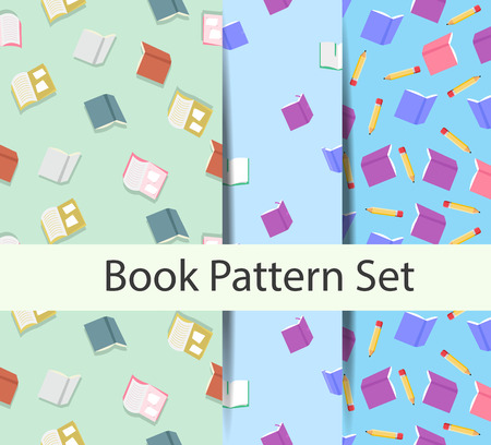 books vector pattern setのイラスト素材