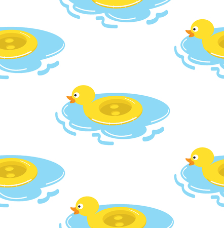 duck float ring seamless patternのイラスト素材