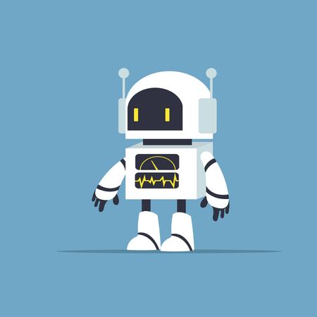 Cute white robot character vectorのイラスト素材