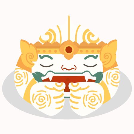 cartoon Hanuman sleepingThai character vector