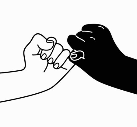 Pinky swear promise on isolate white backgroundのイラスト素材