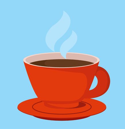 tea or coffee hot red cup vectorのイラスト素材