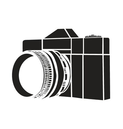 retro photo camera icon vectorのイラスト素材