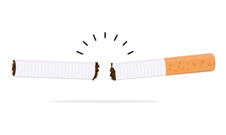 broken Cigarette butt vector flatのイラスト素材