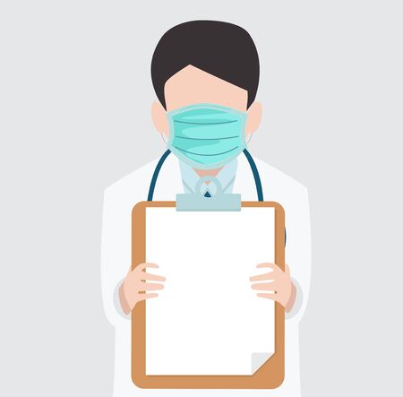 Doctor holding a clipboard vector Illustrationのイラスト素材