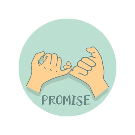 pinky promise on green backgroundのイラスト素材