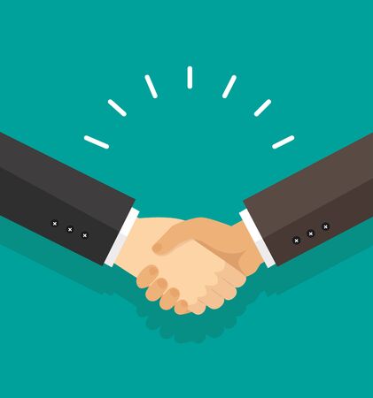 Handshake of business partnersvector flat style のイラスト素材