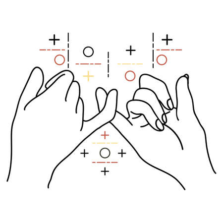 Promise outline on white backgroundのイラスト素材