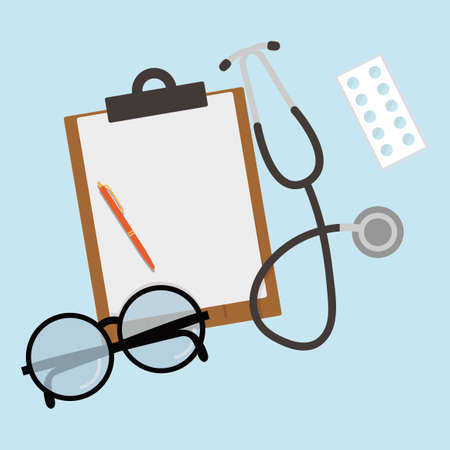 Medical workplace flat setのイラスト素材