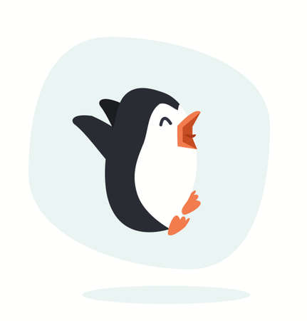 penguins jump cartoon vectorのイラスト素材