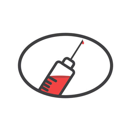 Syringe vector flat design  sign iconのイラスト素材