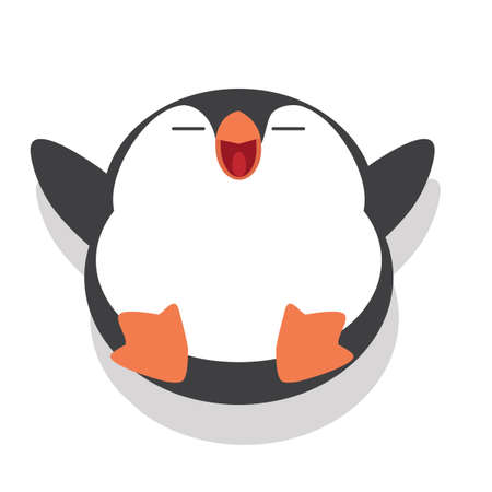 Cute penguin fat sleeping Cartoon Vector  Illustrationのイラスト素材