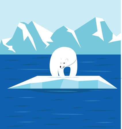 North pole Arctic with Polar bear backgroundのイラスト素材