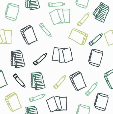 Hand drawn books icon seamless patternのイラスト素材