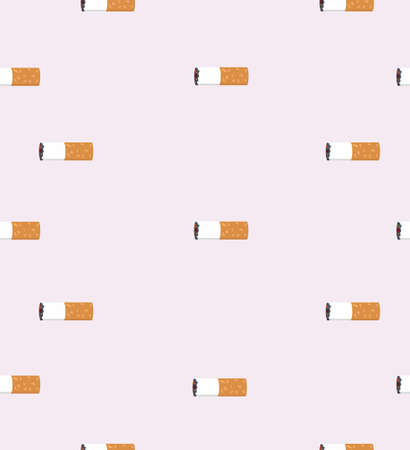 Cigarette butt  isolated  seamless pattern backgroundのイラスト素材