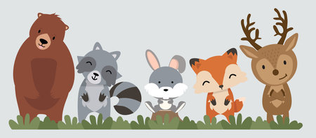 Set of woodland animals set eps10のイラスト素材
