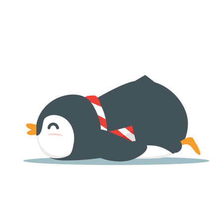 Cute Penguin animal sleep cartoon vector eps10のイラスト素材