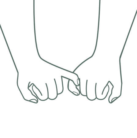 Hand Holding to Pinky promise sign  vector iconのイラスト素材