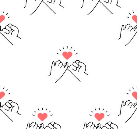 Pinky swear  line seamless patternのイラスト素材