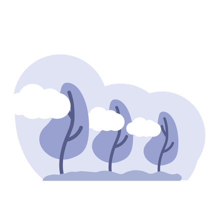 Cartoon Flat Tree nature vector backgroundのイラスト素材