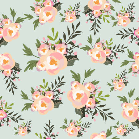Wild flowers Design seamless pattern backgroundのイラスト素材