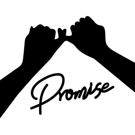 Silhouette of hand Promise  Flat design style vector iconのイラスト素材