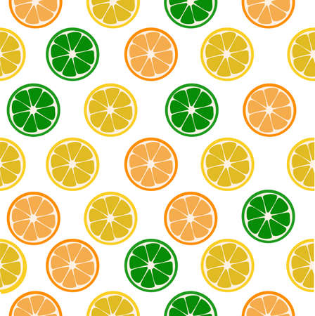 lemon and orange slices Seamless pattern backgroundのイラスト素材