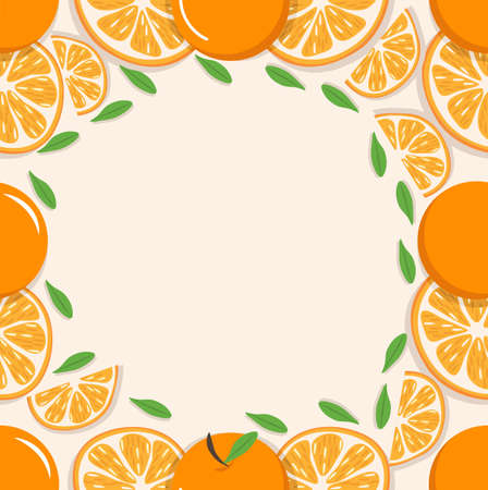oranges with slice of a oranges fruits seamless pattern backgroundのイラスト素材