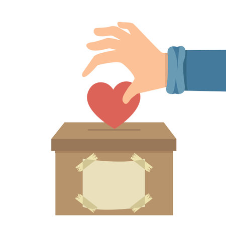 Hand with heart for charity donationのイラスト素材