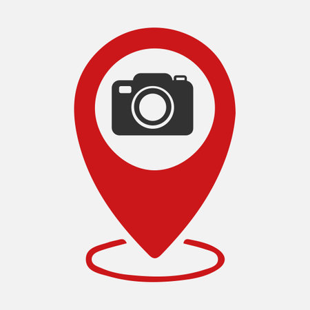 camera gps icon flat vector webのイラスト素材