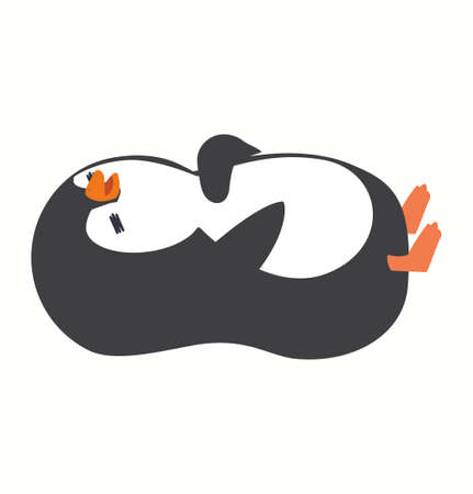 Cute little penguin sleep vector illustration cartoonのイラスト素材