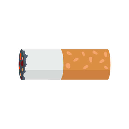 Cigarette butt on white background flatのイラスト素材