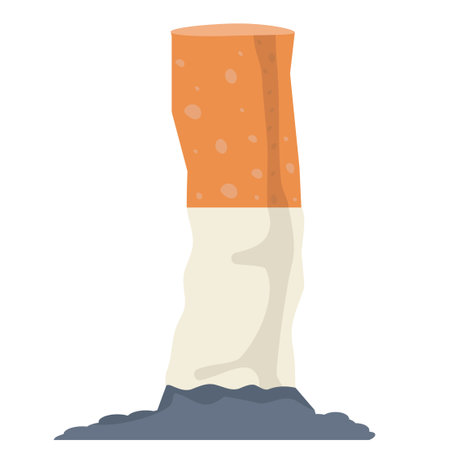 Cigarette butt flat icon vector signのイラスト素材