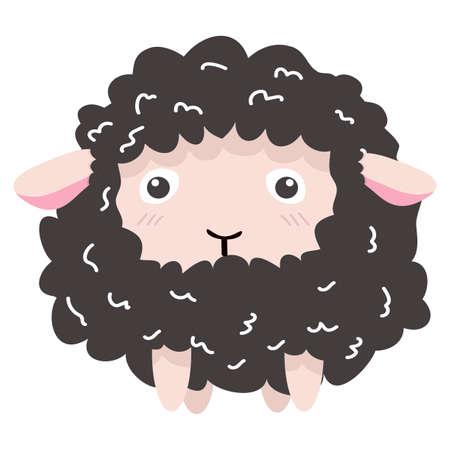 Funny black sheep cartoon vector iconのイラスト素材