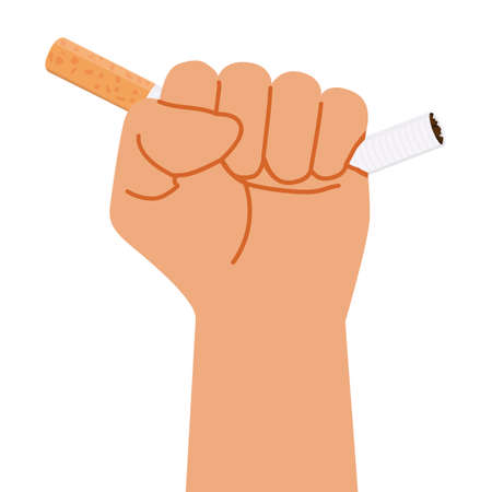 Fist Cigarette butt vector flat signのイラスト素材