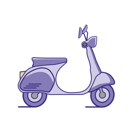 purple scooter  Flat style icon signのイラスト素材