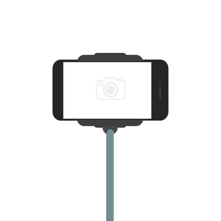 camera smartphone  selfie  flat illustration vectorのイラスト素材