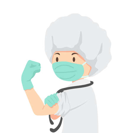 woman doctor medical care vector cartoonのイラスト素材