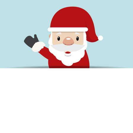 Santa claus holding blank banner backgroundのイラスト素材