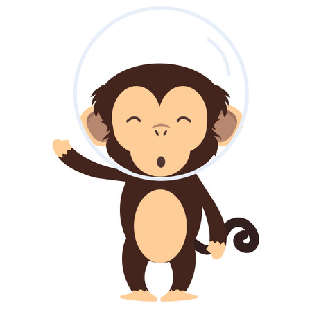 Monkey Astronaut in space cartoon animalのイラスト素材